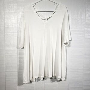 Lane Bryant White Tee Knotted Back C26
